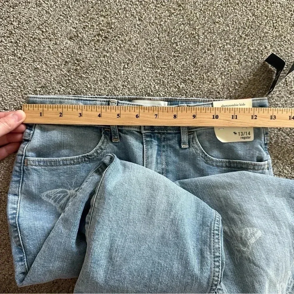 Abercrombie Kids High Rise Straight Jeans‎ Butterfly Size 13/14
